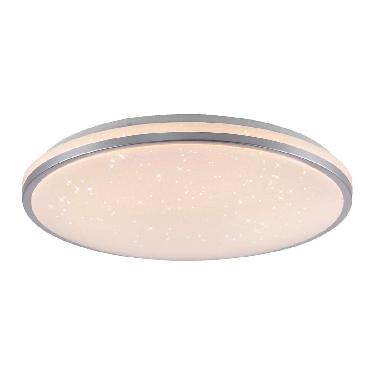 Led-deckenleuchte, 24w 14295-21 - Silberfarben, Basics, Kunststoff/Metall (49,3/49,3/9,5cm)