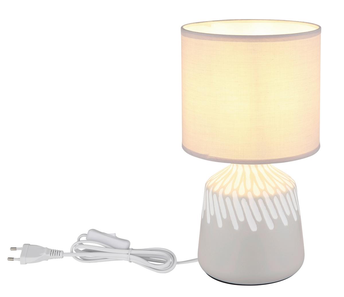 TISCHLEUCHTE Exkl. 1xE14 40W - Weiß/Grau, Basics, Keramik/Kunststoff (17,5/31,5cm) - Globo