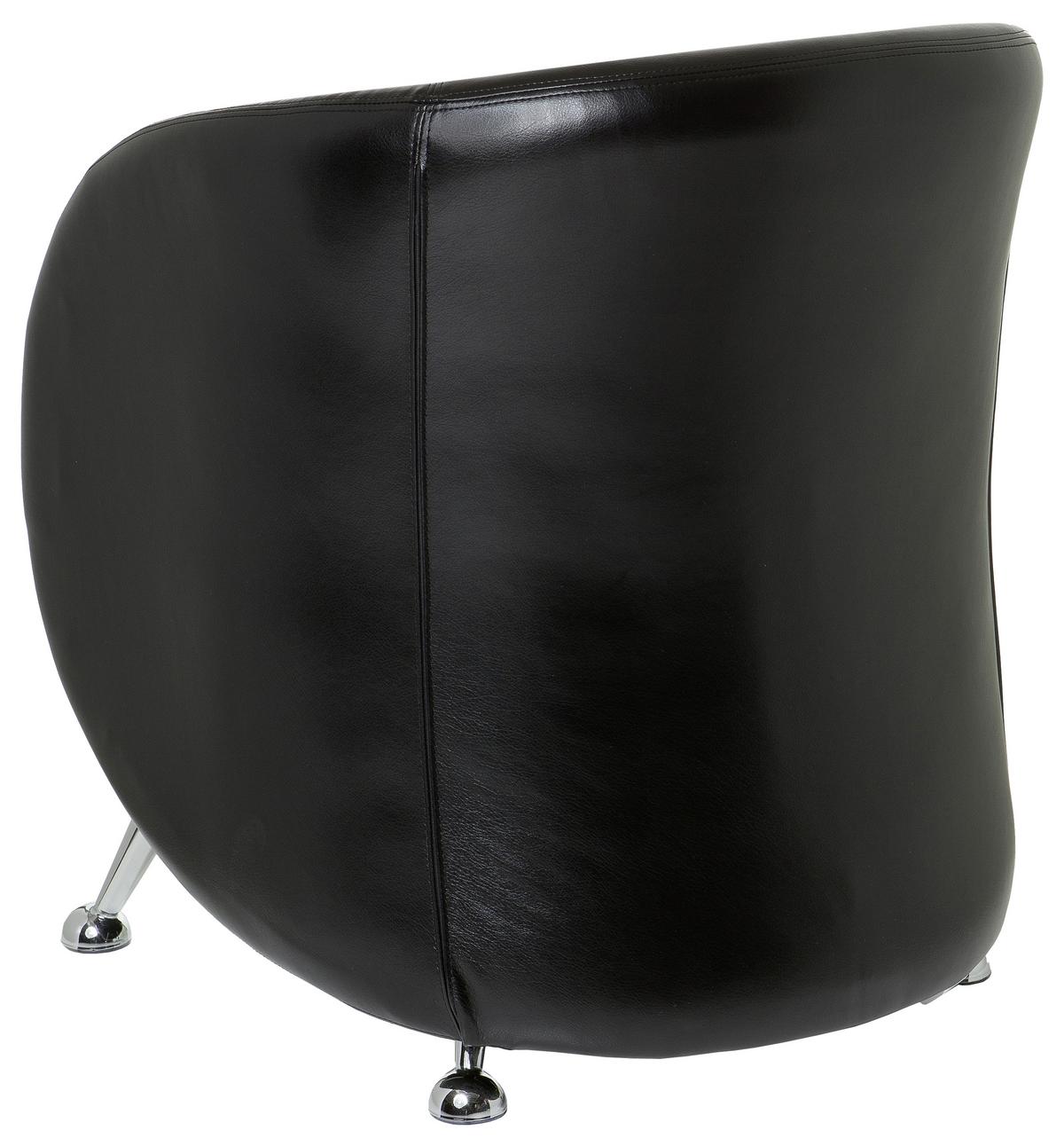 Sessel St. Lucia Schwarz - Chromfarben/Schwarz, MODERN, Textil (60/85/50cm) - MID.YOU