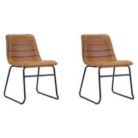 STUHL Milan Cognac, B: 48 cm - Cognac/Schwarz, KONVENTIONELL, Kunststoff/Textil (48/77/56cm) - MID.YOU