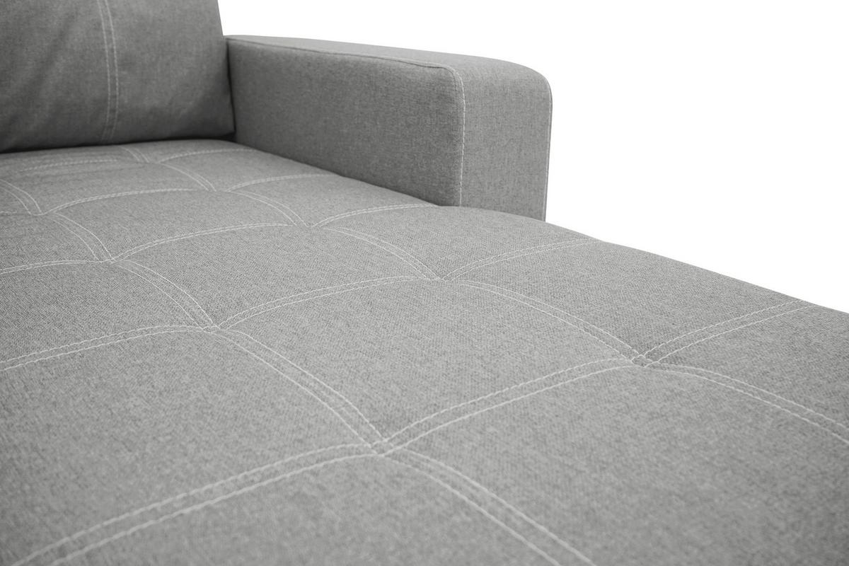 Eckschlafsofa Mediolan Grau S: 240x160 cm - Schwarz/Weiß, Design, Textil (240/160cm) - Livetastic