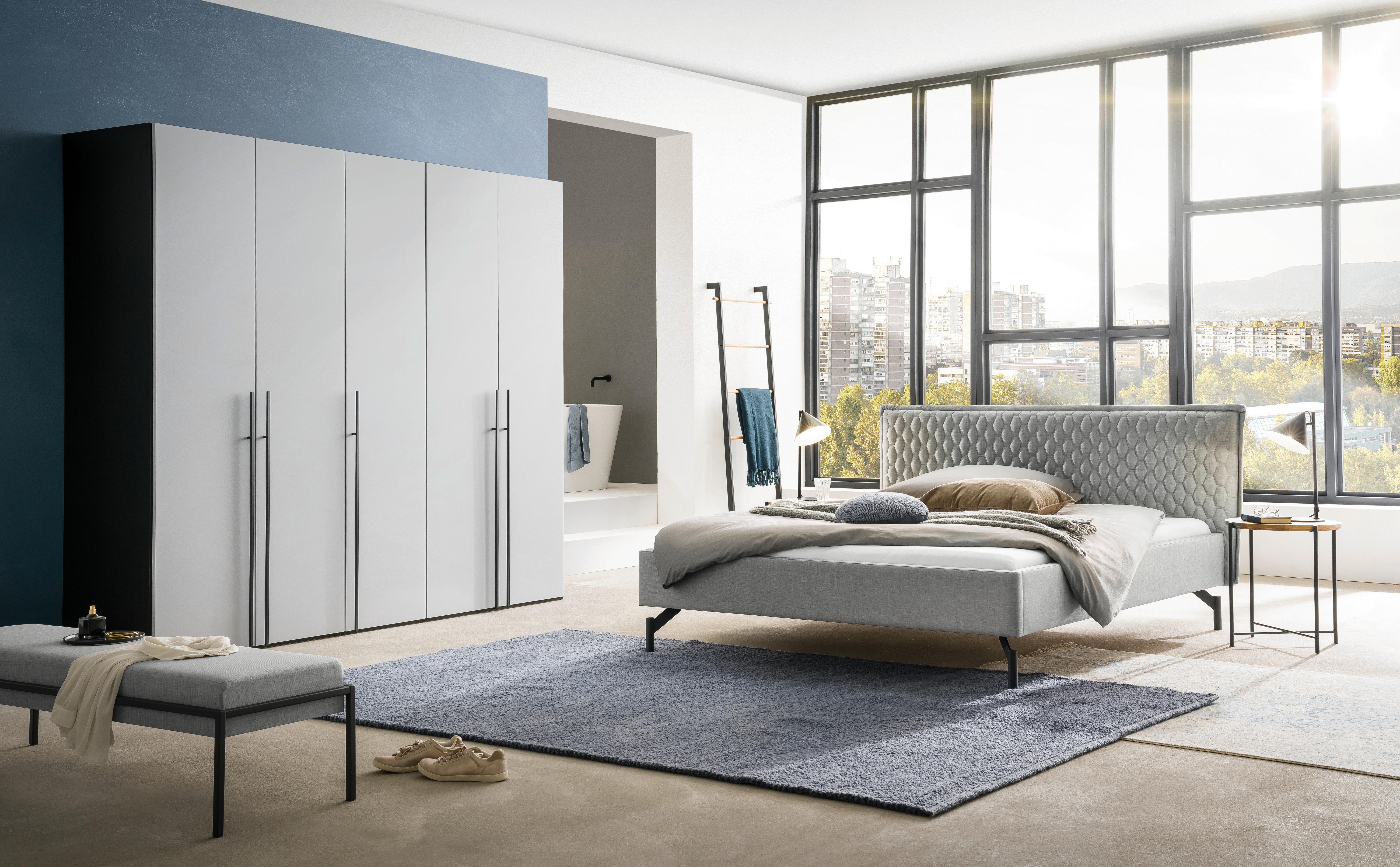 Polsterbett Nardo Mit Gepolstertem Kopfteil 160x200 - Anthrazit/Grau, MODERN, Textil (160/200cm) - Hasena