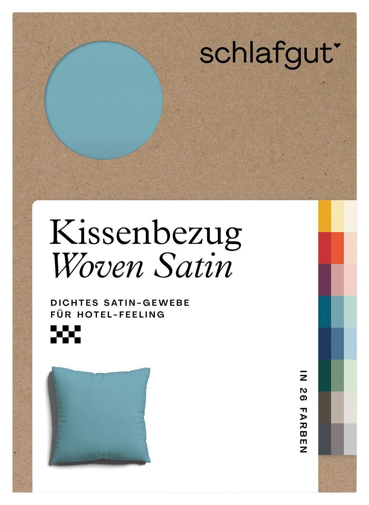 Kissenhülle Woven Satin - Pastellblau, Basics, Textil (40/40cm) - Schlafgut