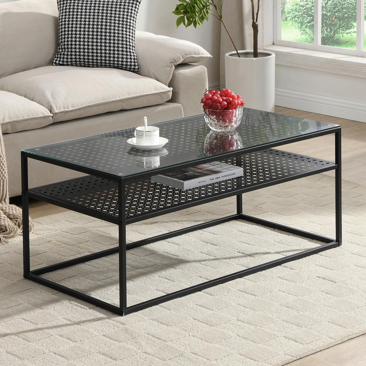 COUCHTISCH Schwarz L: 100cm - Schwarz, Design, Glas/Metall (100/50/45cm) - MID.YOU