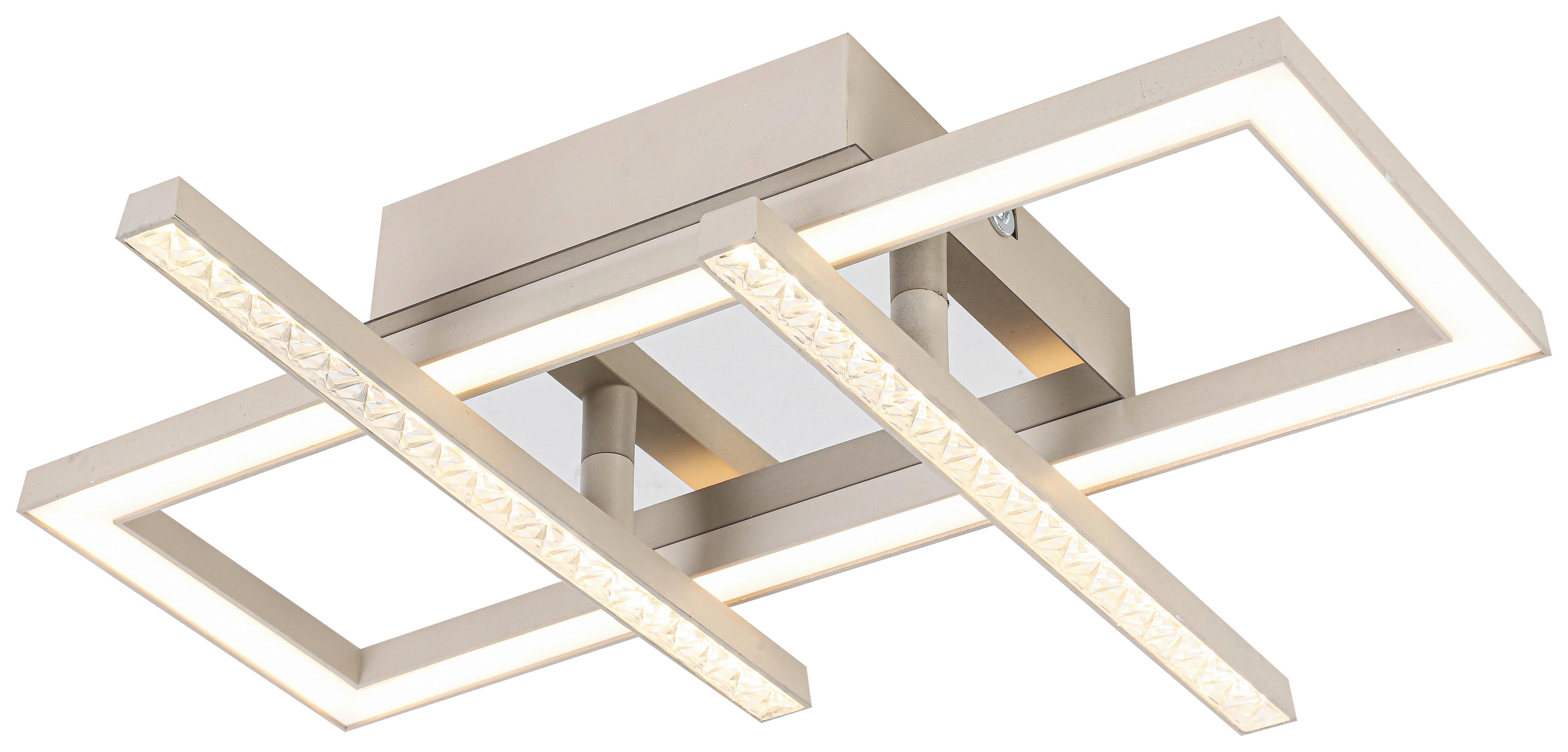 LED-Deckenleuchte Lusa - Sandfarben/Chromfarben, MODERN, Kunststoff/Metall (34/32/6,7cm) - Luca Bessoni