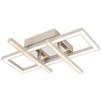 LED-Deckenleuchte Lusa - Sandfarben/Chromfarben, MODERN, Kunststoff/Metall (34/32/6,7cm) - Luca Bessoni