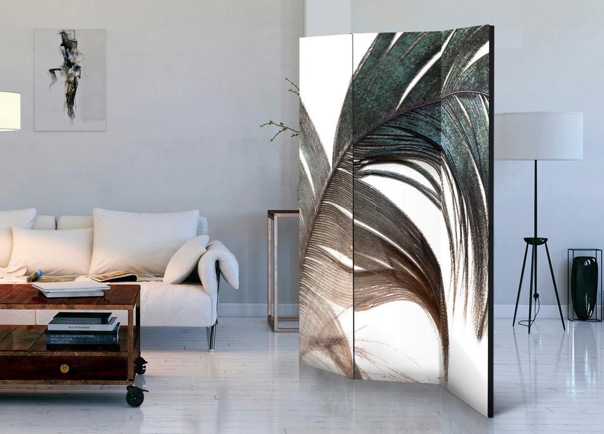 Paravent Mintgrün Ecru B: 135 cm - Ecru/Mintgrün, Basics, Holz/Textil (135/172/3cm) - artgeist