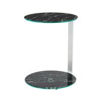 Beistelltisch Mit 2 Platten Quentin Schwarz/Silberfarben - Silberfarben/Schwarz, Basics, Glas/Holzwerkstoff (40/40/53cm) - Kayoom