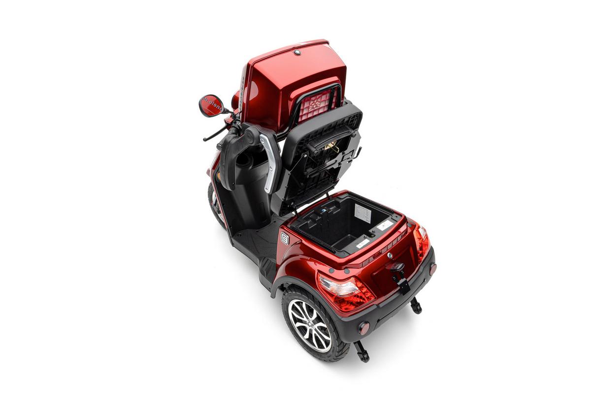 E-Seniorenmobil YOGI-IQ Blei-Akku, 3-Rad, 1000W - Rot, Basics, Kunststoff/Metall (152/67/102cm)