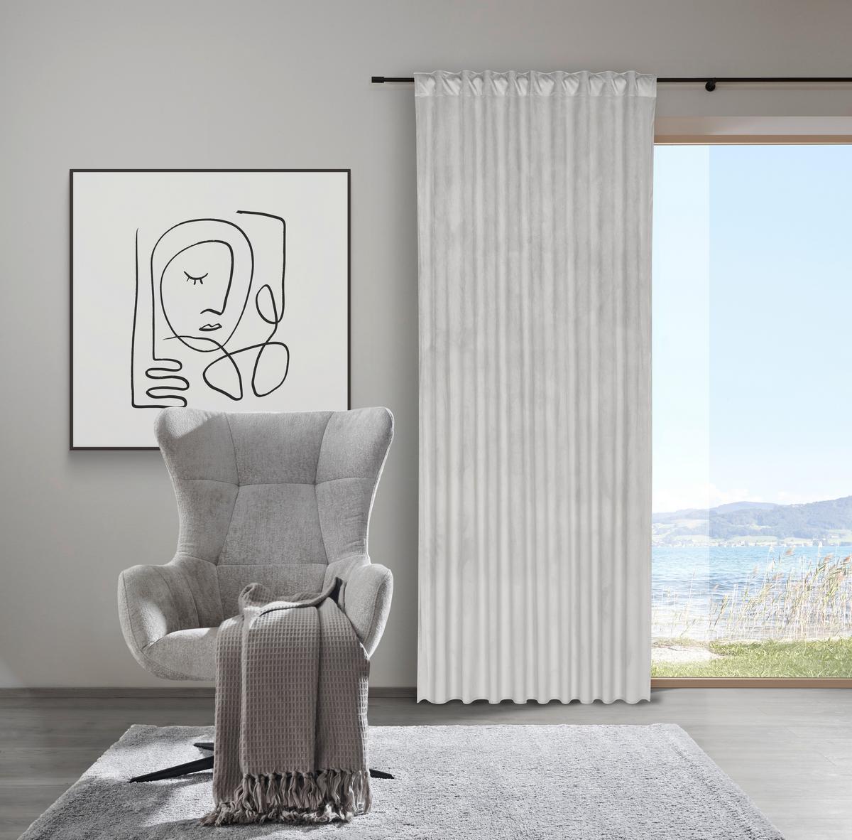 HOTOVÝ ZÁVES VIOLA - béžová, Konventionell, textil (140/245cm) - Premium Living
