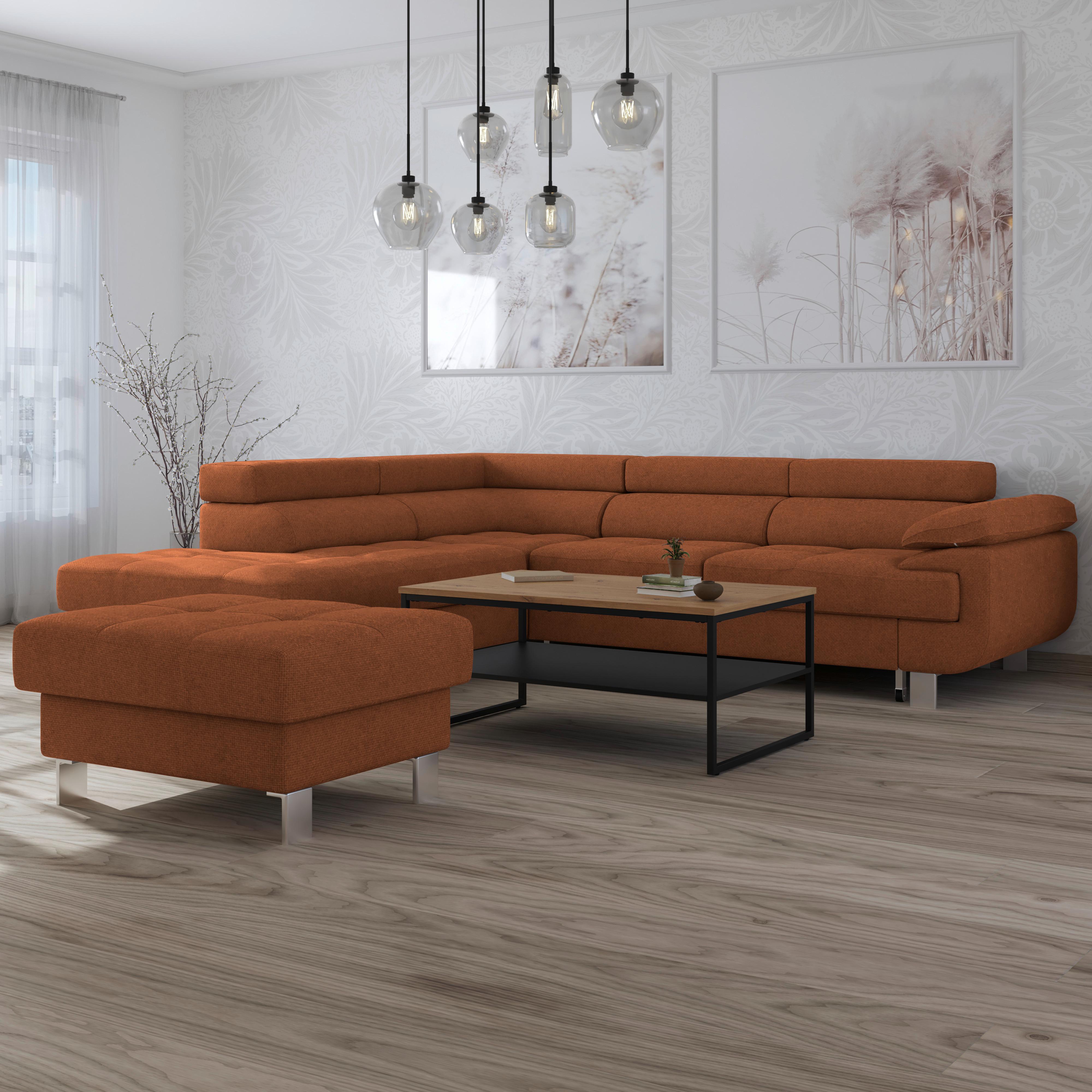 Ecksofa Savona - Rostfarben, MODERN, Textil (230/270cm) - Ondega