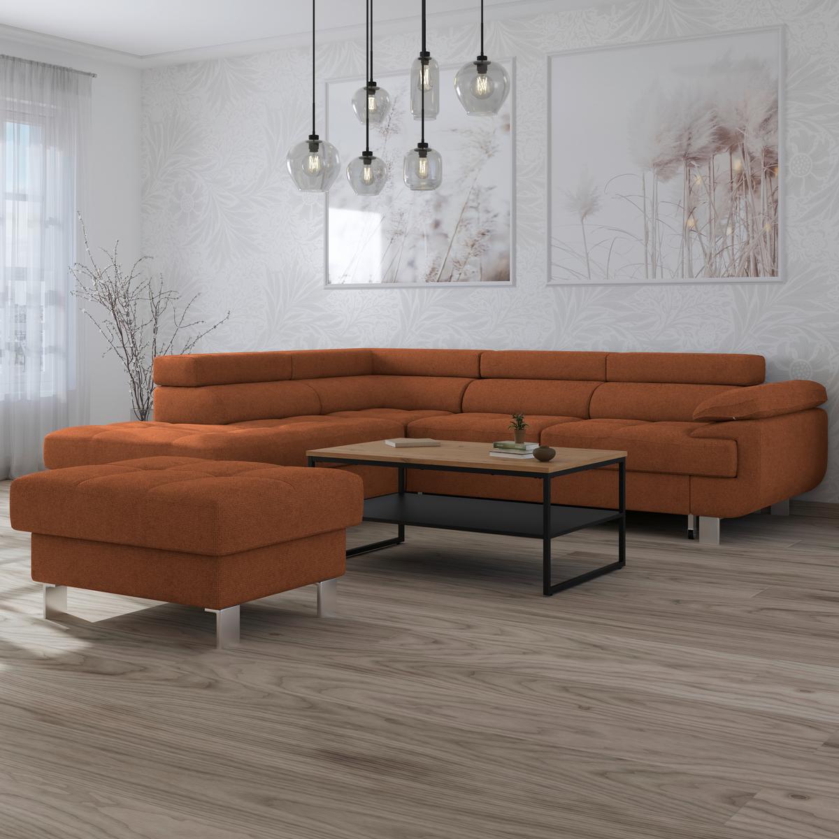 Ecksofa Savona - Rostfarben, MODERN, Textil (230/270cm) - Ondega