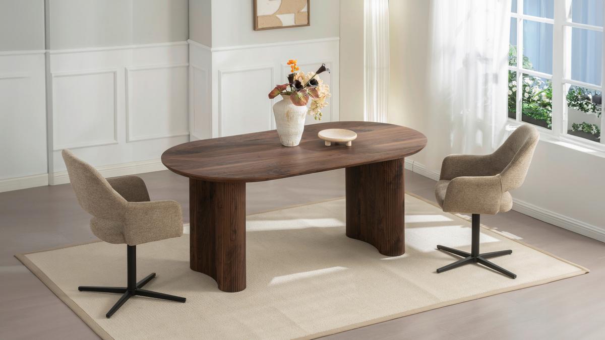 Armlehnstuhl Alexis Leinenoptik Taupe, B: 56 cm - Taupe/Schwarz, MODERN, Holz/Textil (56/86/63cm) - MID.YOU