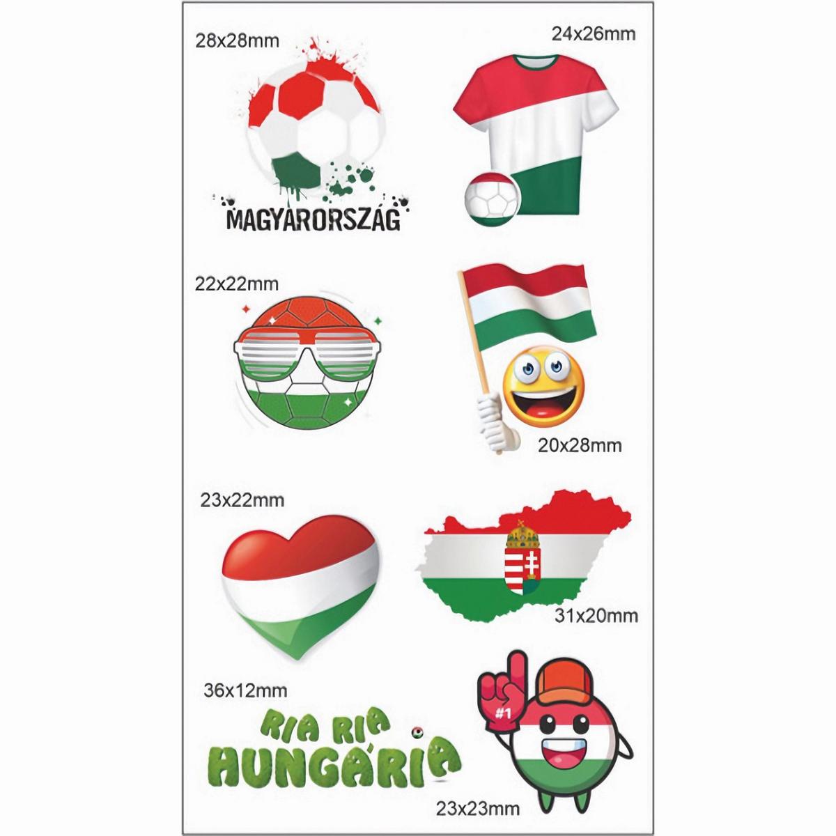 Tetoválás Matricák Foci Eb 2024 - műanyag/papír (0,015kg)