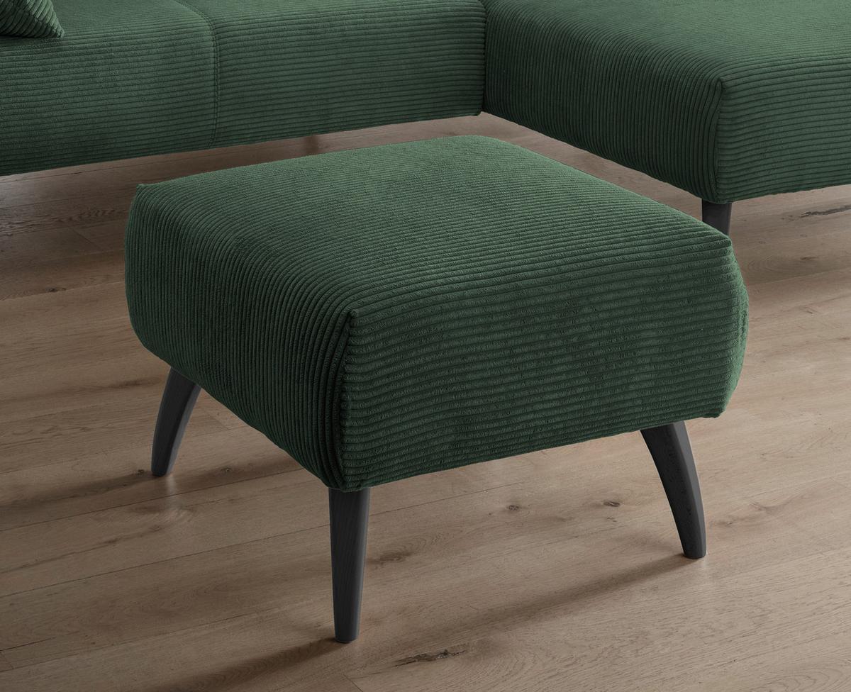 Hocker Colori Dunkelgrün B: 66 cm - Dunkelgrün/Schwarz, MODERN, Holz/Textil (66/44/66cm) - MID.YOU
