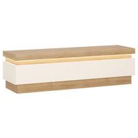 Tv-element Lyon Hell Weiß/eichefarben B: 146 Cm - Weiß Hochglanz/Eichefarben, Trend, Holzwerkstoff (146/42/42cm)