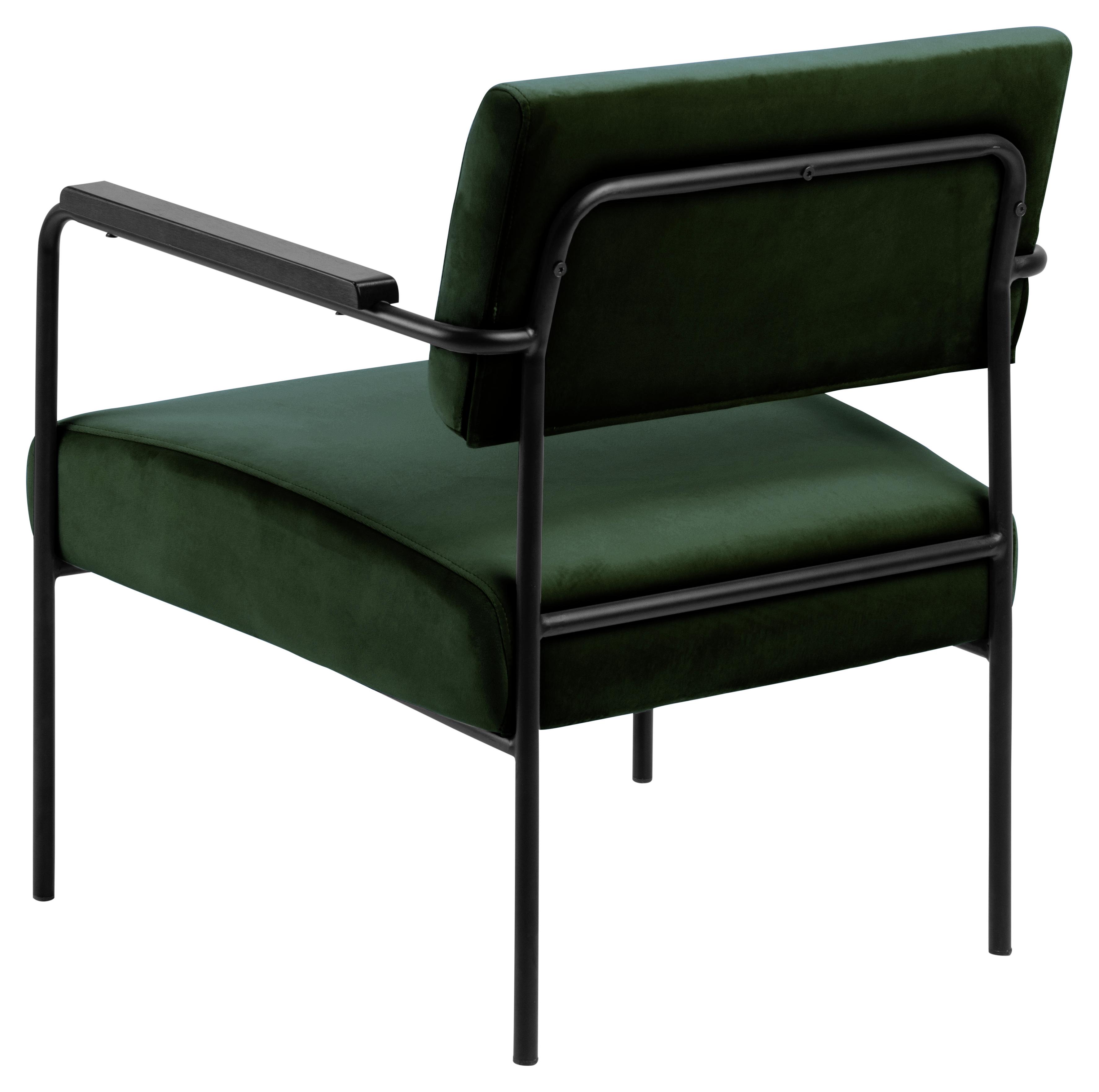 Kreslo Cloe Tmavá Zelená - čierna/zelená, Design, kov/textil (66,5/77/65cm)