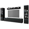 Obývací stěna VERA - šedá/černá, Design, kompozitní dřevo/plast (240/130/33cm) - Livetastic