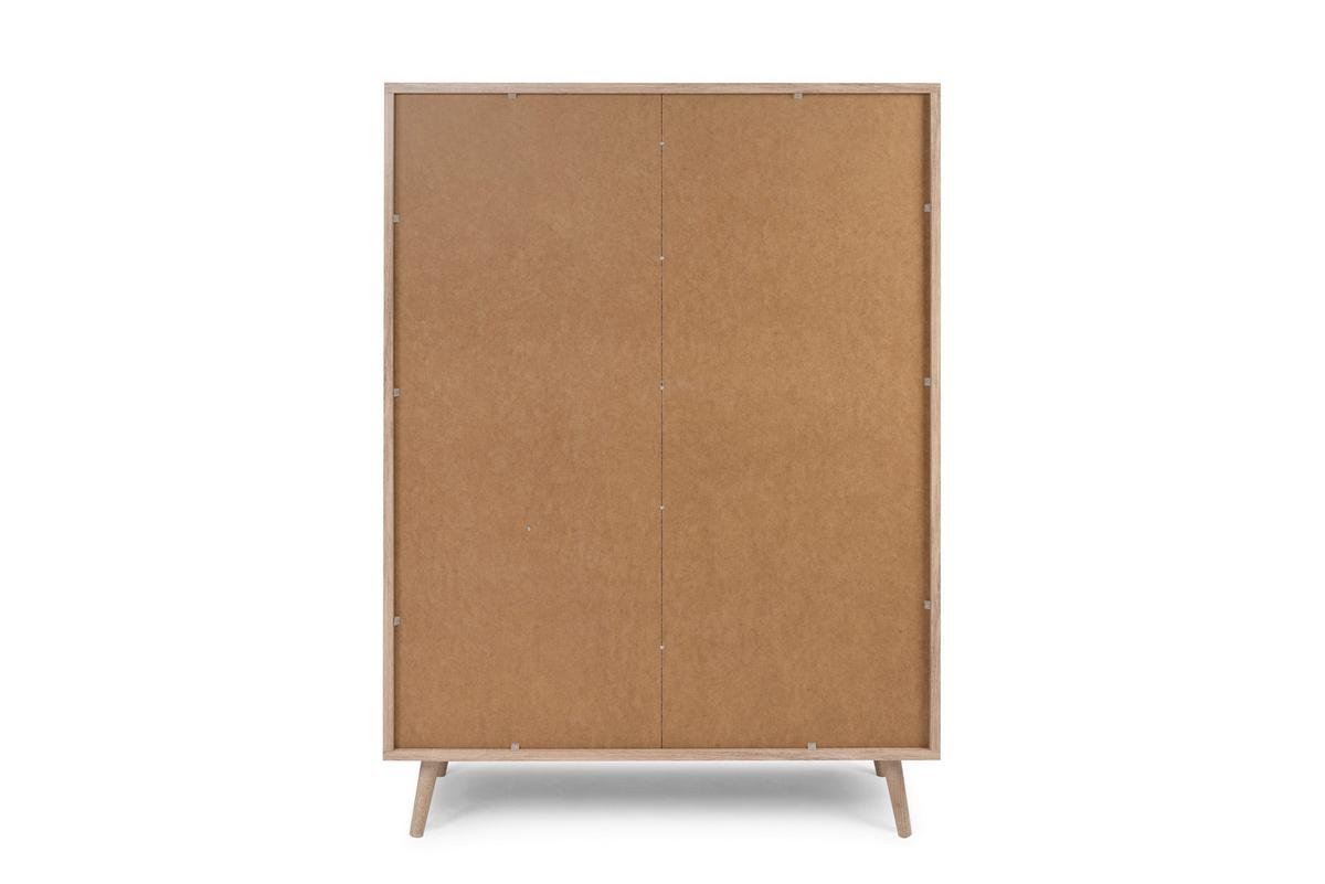 Highboard + Glastür 101,5 Cm Bali, Eiche/geflechtoptik - Sonoma Eiche, Natur, Glas/Holzwerkstoff (101,5/139/40cm) - MID.YOU
