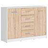 Kommode Nepo Plus Chest Of Drawers - Schwarz/Weiß, Design, Holzwerkstoff (118,5/84/34cm)