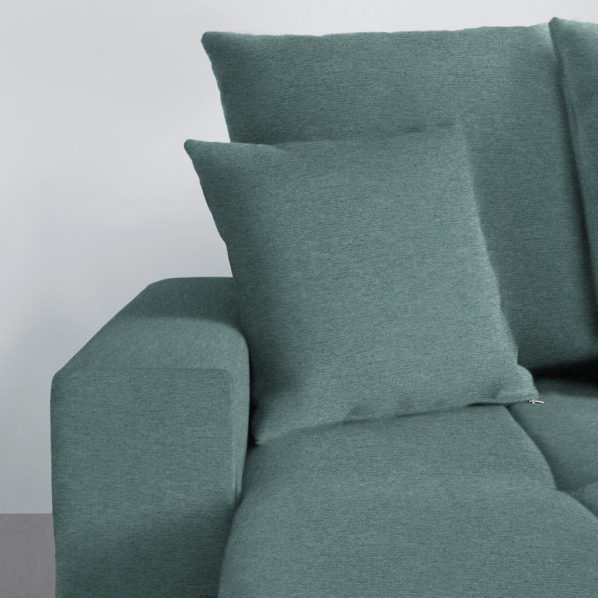 Rohová sedačka ALATRI, oboust.,petrolejová,s polštáři - petrolej/černá, Moderní, textil/plast (289/90/176cm) - Based