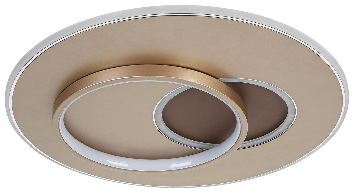 Led-deckenleuchte Lejla Ø 50 Cm - Chromfarben/Mokka, MODERN, Kunststoff/Metall (50/7cm) - Luca Bessoni