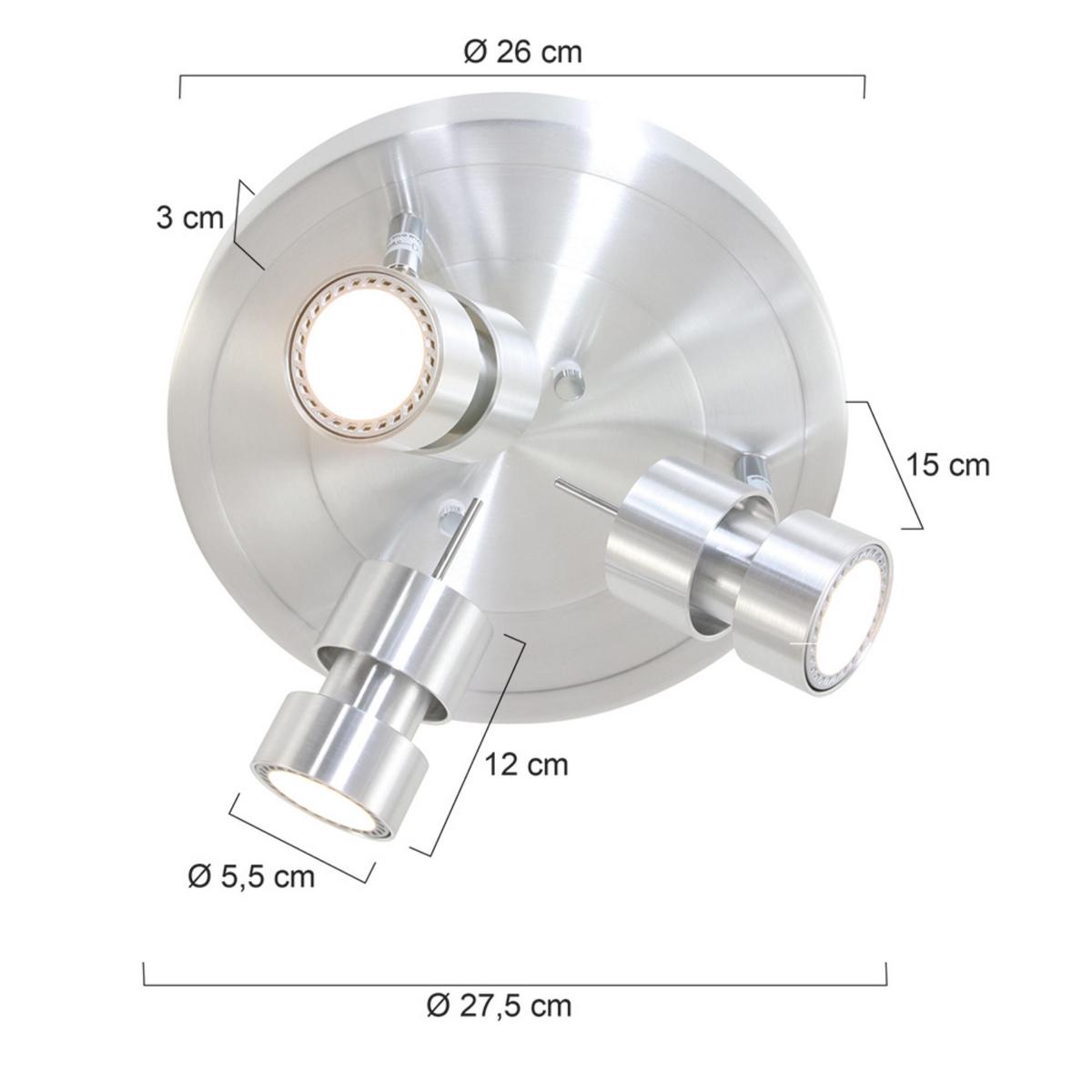 Deckenleuchte Natasja Led - Silberfarben, Trend, Metall (12/12/12cm)
