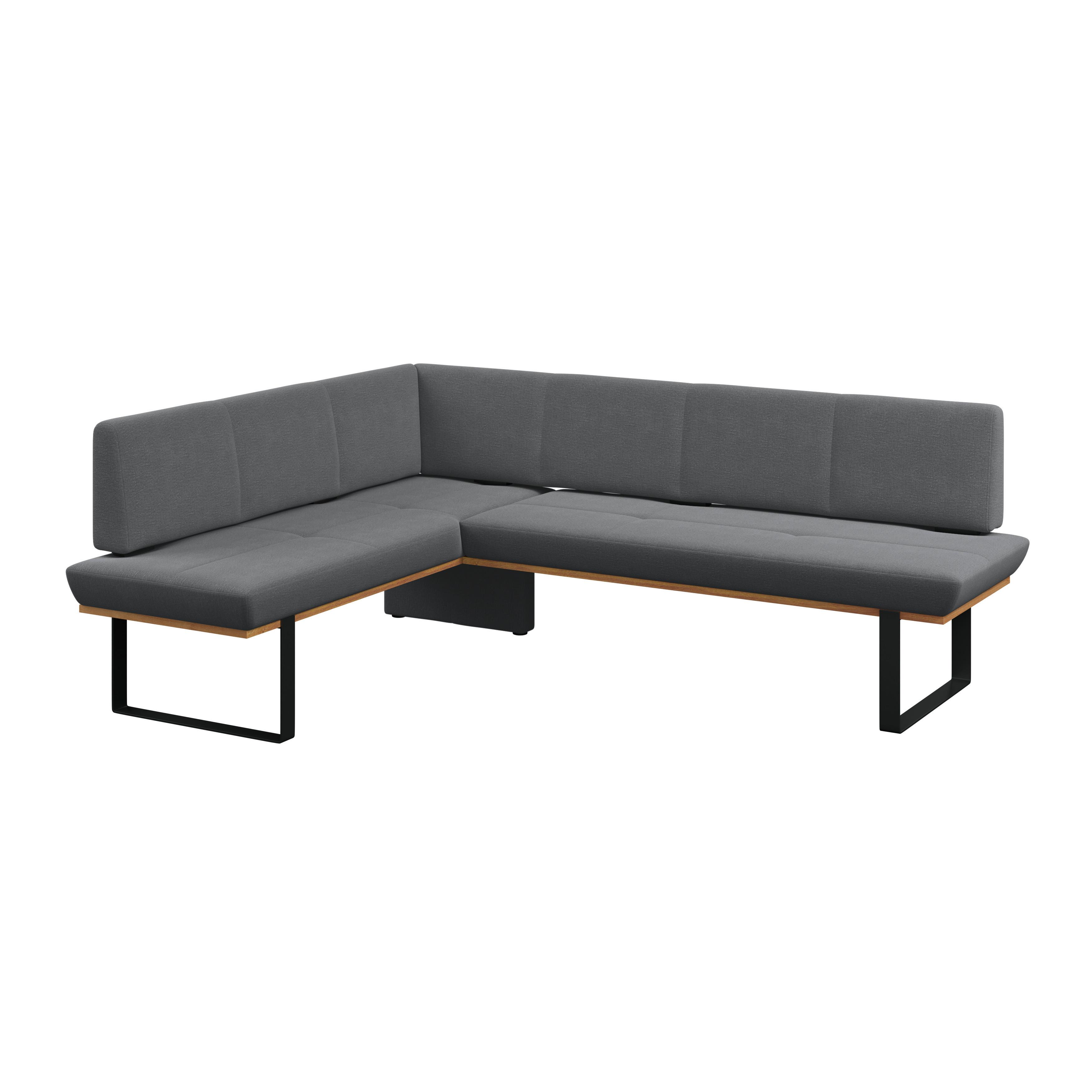 Eckbank Tristan Webstoff schwarz,S:195x245cm - Schwarz, MODERN, Holz/Textil (195/245cm) - James Wood