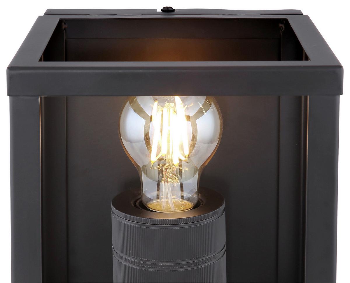 Wandleuchte Hagar 1-Flammig Rahmen-Design - Schwarz, Basics, Metall (17/19,5/20cm) - Globo