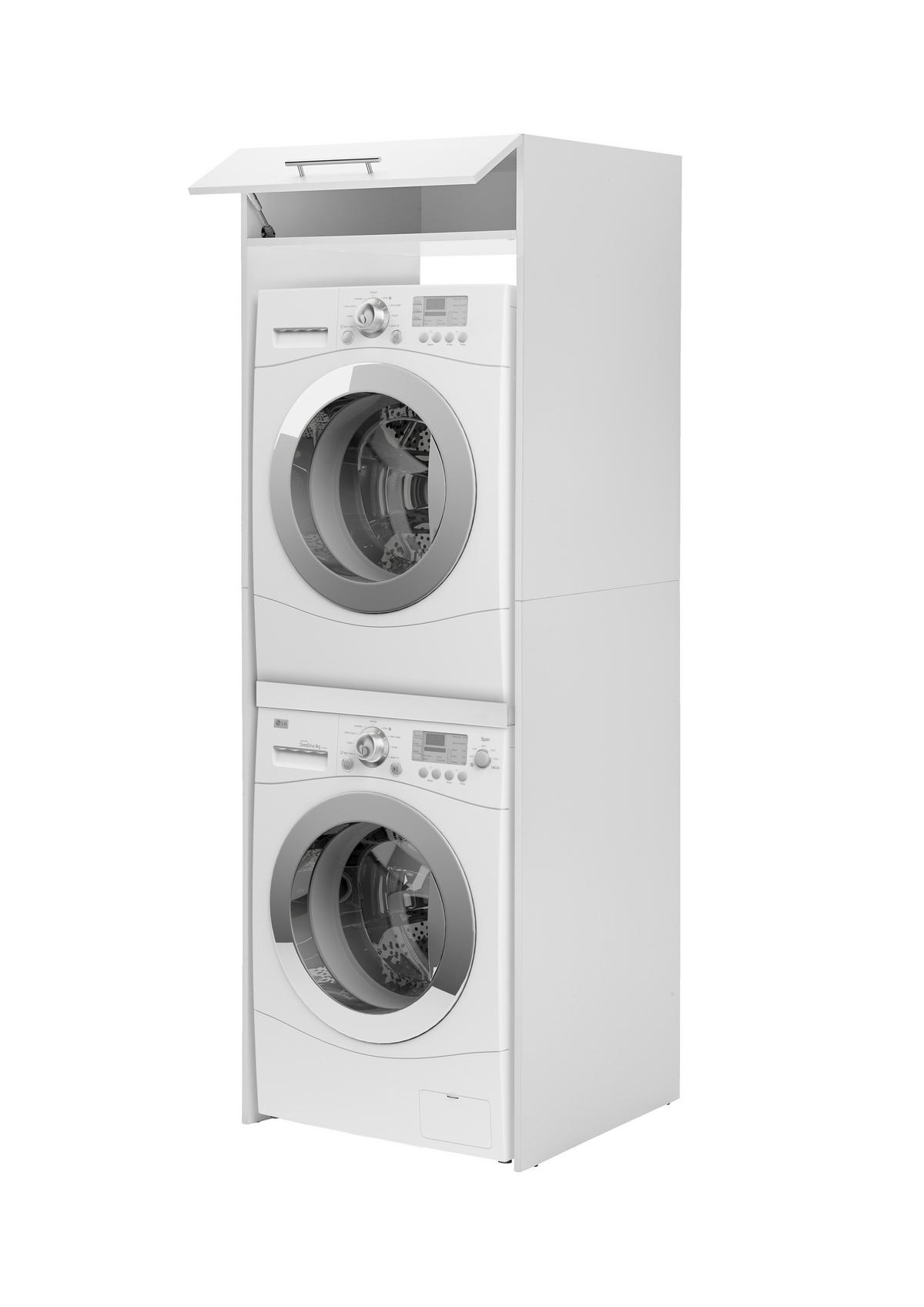 Waschmaschinenschrank Clara - Weiß, KONVENTIONELL, Holzwerkstoff (67,4/200/67,6cm) - Respekta