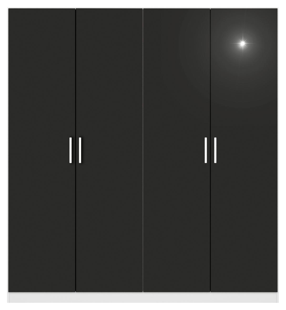 Drehtürenschrank 181 Cm Berlin Weiß/grau - Weiß/Grau, MODERN, Holzwerkstoff (181/197/54cm) - Rauch Möbel