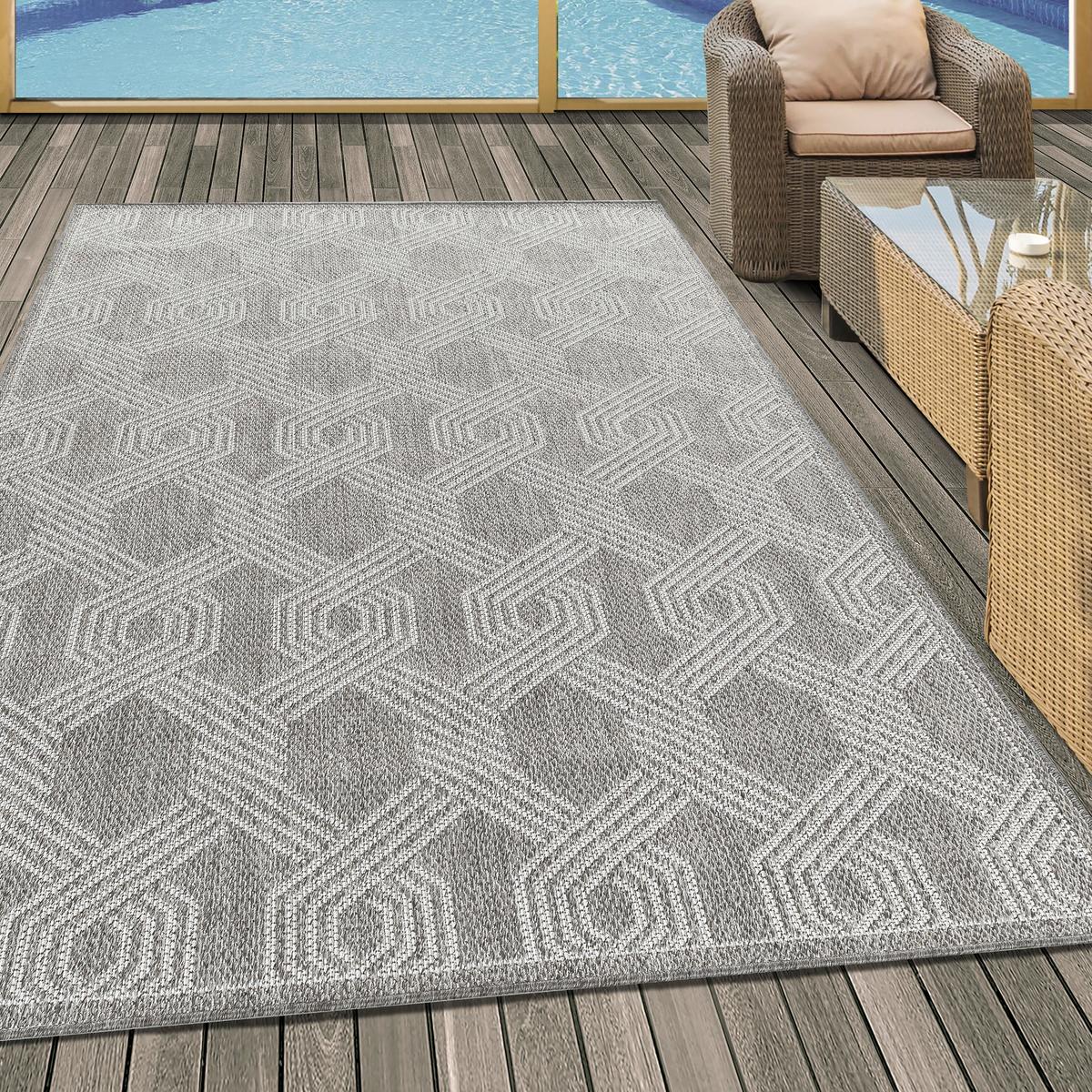 Flachwebteppich Aruba601004904grey - Grau, Design, Textil (60/100cm)