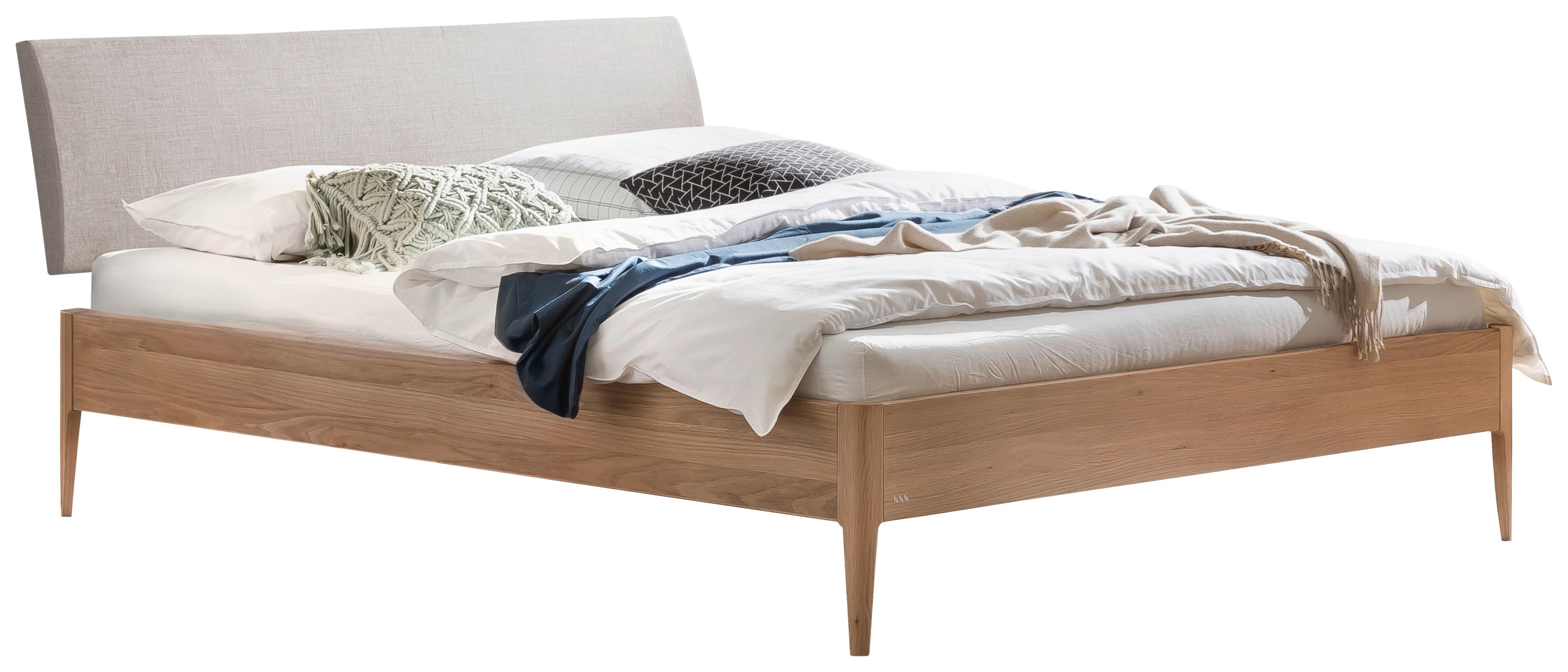 Bett Fanano Eichefarben 140x200 cm - Eichefarben/Hellgrau, KONVENTIONELL, Holz/Textil (140/200cm) - Hasena