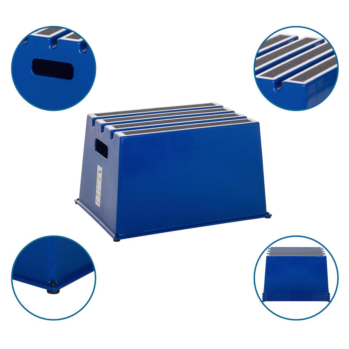 Tritthocker Tio-E1 - Blau, Basics, Kunststoff (52,5/31/37,5cm) - MID.YOU