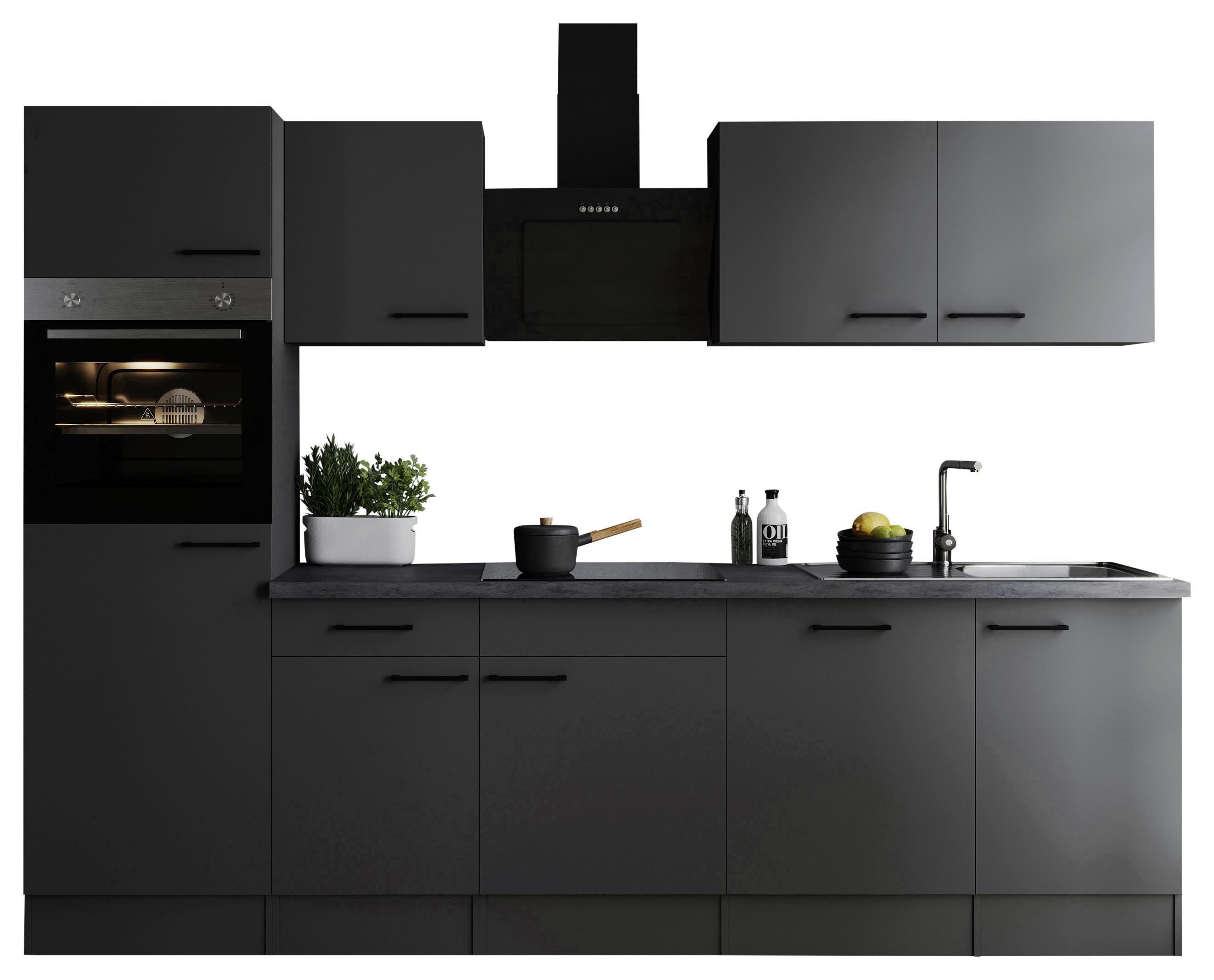 Küchenblock Oliver Dunkelgrau B: 280 cm - Dunkelgrau/Grau, Design, Holzwerkstoff (280cm) - Respekta