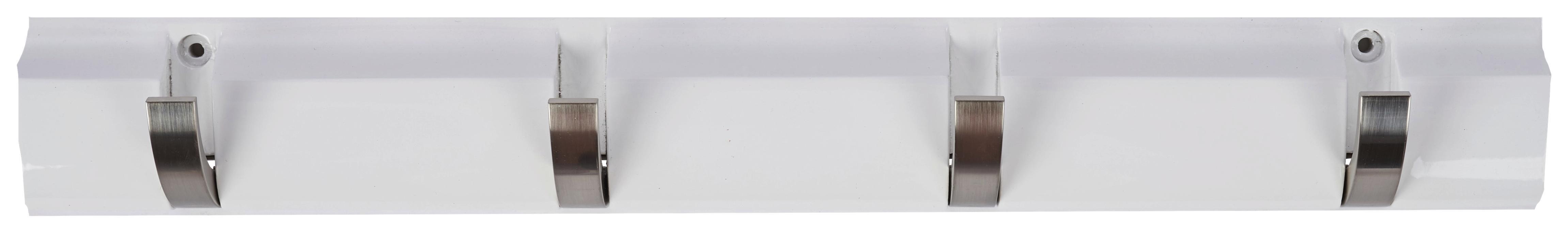 Akasztóléc Julia B992242-3 - Króm/Fehér, modern, Műanyag/Fa (45/5,8/2,5cm)