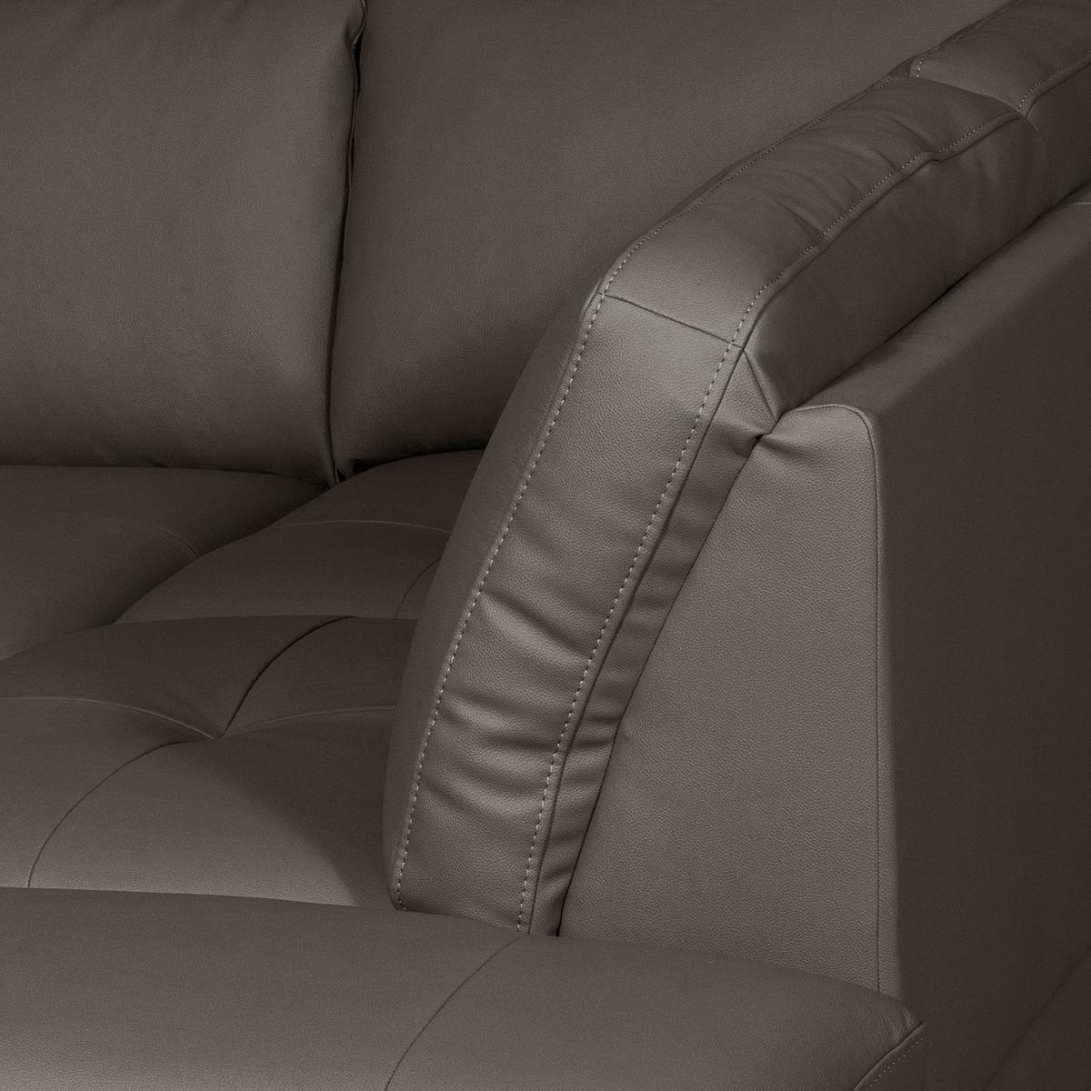 Ecksofa Fargo Dunkelbraun B: 234x190 Cm - Dunkelbraun/Buchefarben, Design, Leder/Textil (234/190cm) - Livetastic