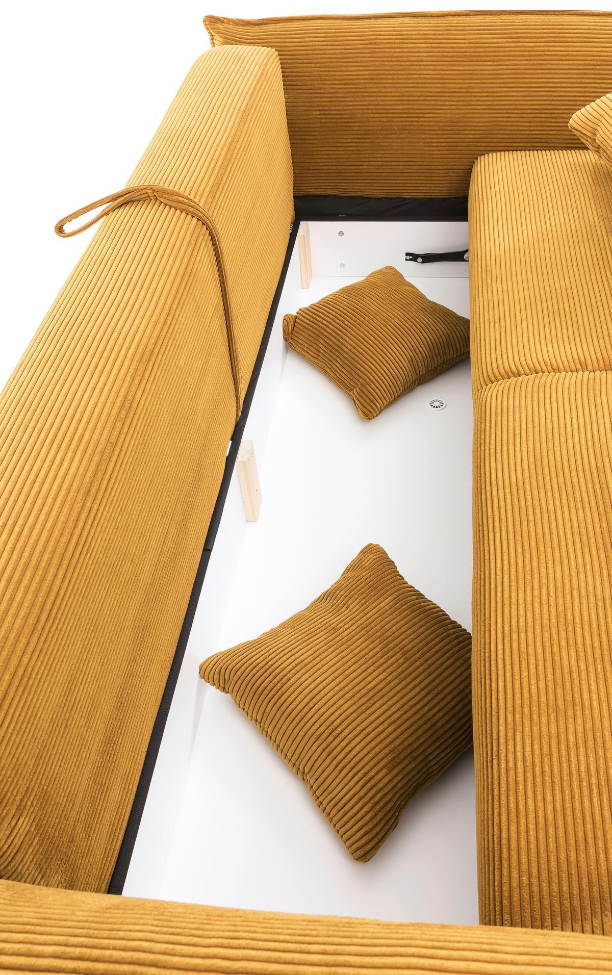 Bigsofa Pera, Goldfarben B: 242 cm - Chromfarben/Goldfarben, MODERN, Textil (242/71/90/131cm) - Livetastic