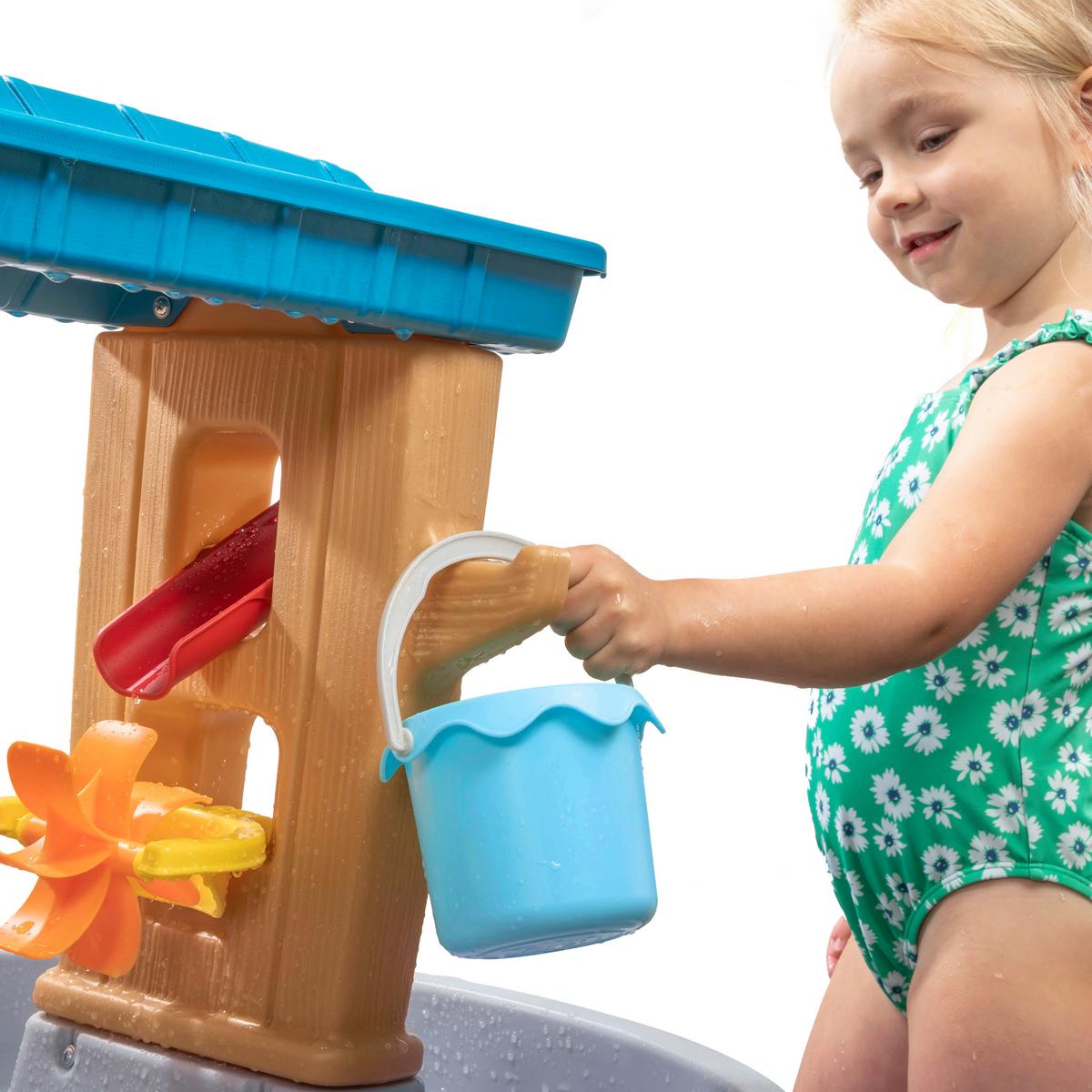 Sand- Und Wassertisch Rain Shower Splash - Blau/Braun, Design, Kunststoff (86,4/66,7/90,2cm) - Ambia Garden