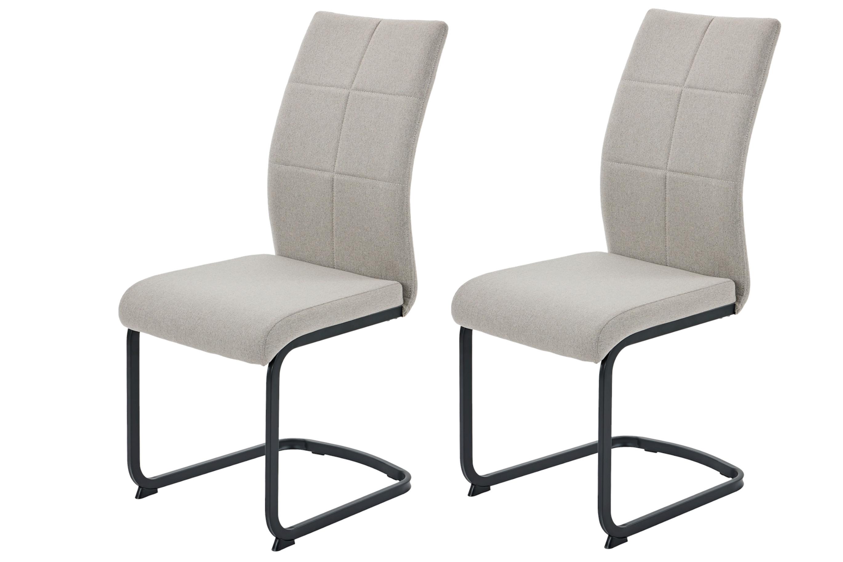 SCHWINGSTUHL-SET TURIN S 2ER-SET - Schlammfarben/Schwarz, MODERN, Textil/Metall (43/98/60cm) - P & B