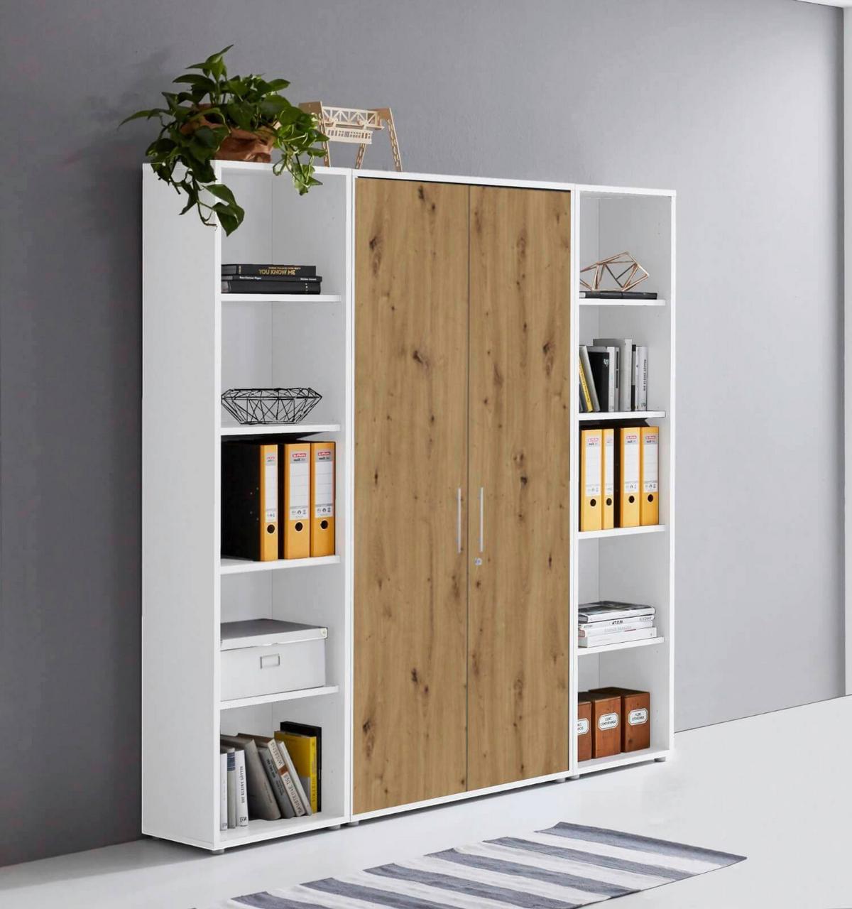AKTENSCHRANK OFFICE EDITION - SW SET 3 - Weiß/Eiche Artisan, MODERN, Holzwerkstoff (172,6/185,6/33cm) - MID.YOU