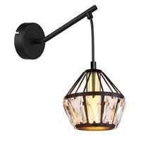 Wandleuchte 54359w - Klar/Messingfarben, Basics, Glas/Kunststoff (12,5/23/25cm) - Globo