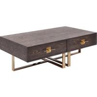 Couchtisch Osaka - Messingfarben/Braun, Trend, Holzwerkstoff/Metall (137,4/45,5/77cm) - Kare-Design