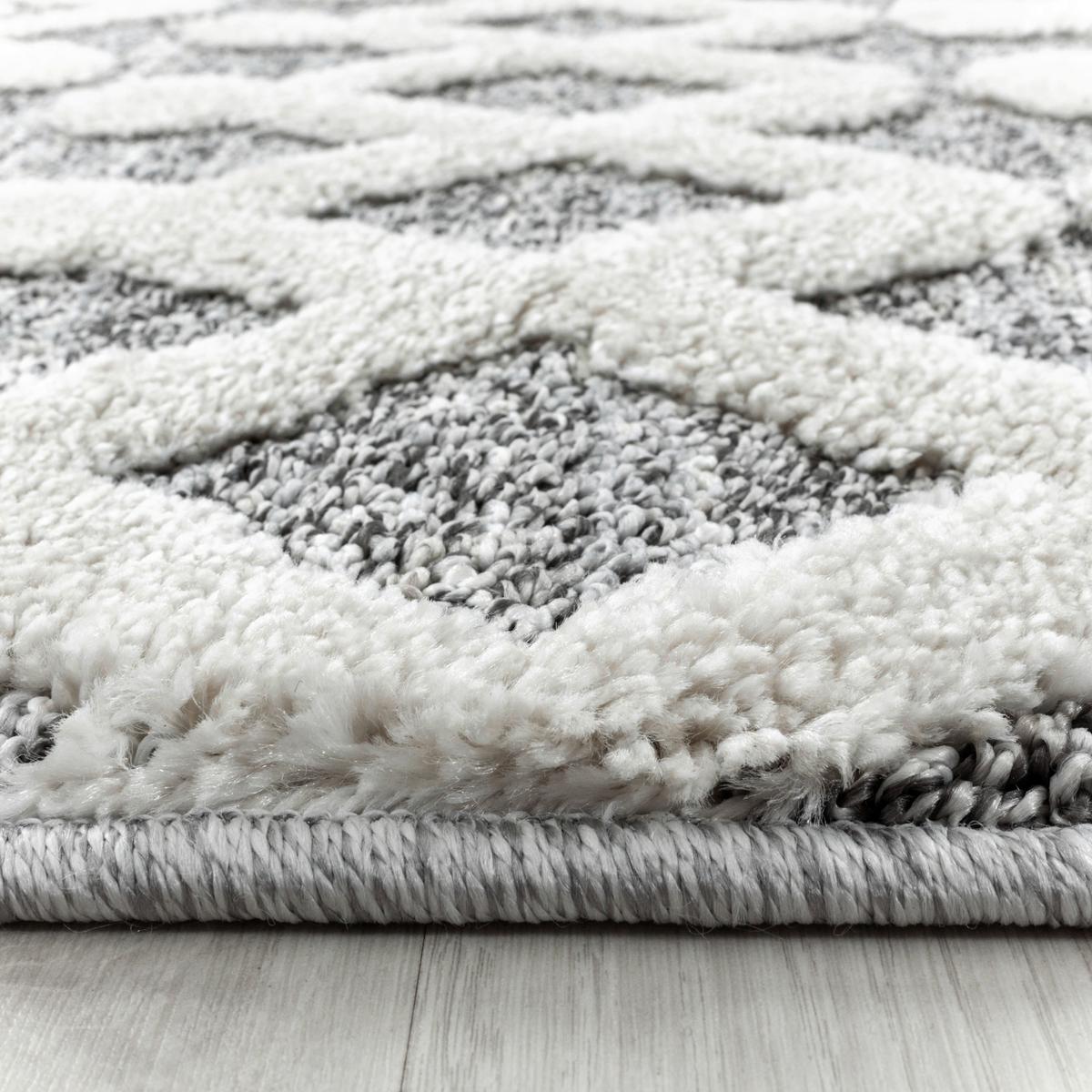 Läufer Teppich Grau/ Weiß Pisa 80x250 cm - Grau, KONVENTIONELL, Textil (80/250cm)