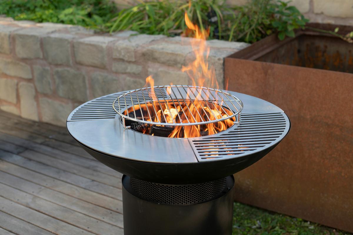 Grillschale Feuerschale - Schwarz, KONVENTIONELL, Metall (75/94/75cm)