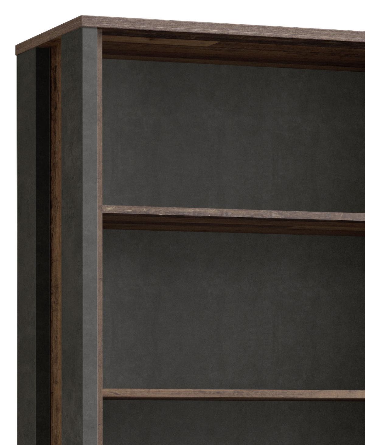 Regal Cliff B 86 cm Braun/Dunkelgrau - Dunkelgrau/Braun, Basics, Holzwerkstoff/Kunststoff (86/220,1/42cm) - MID.YOU