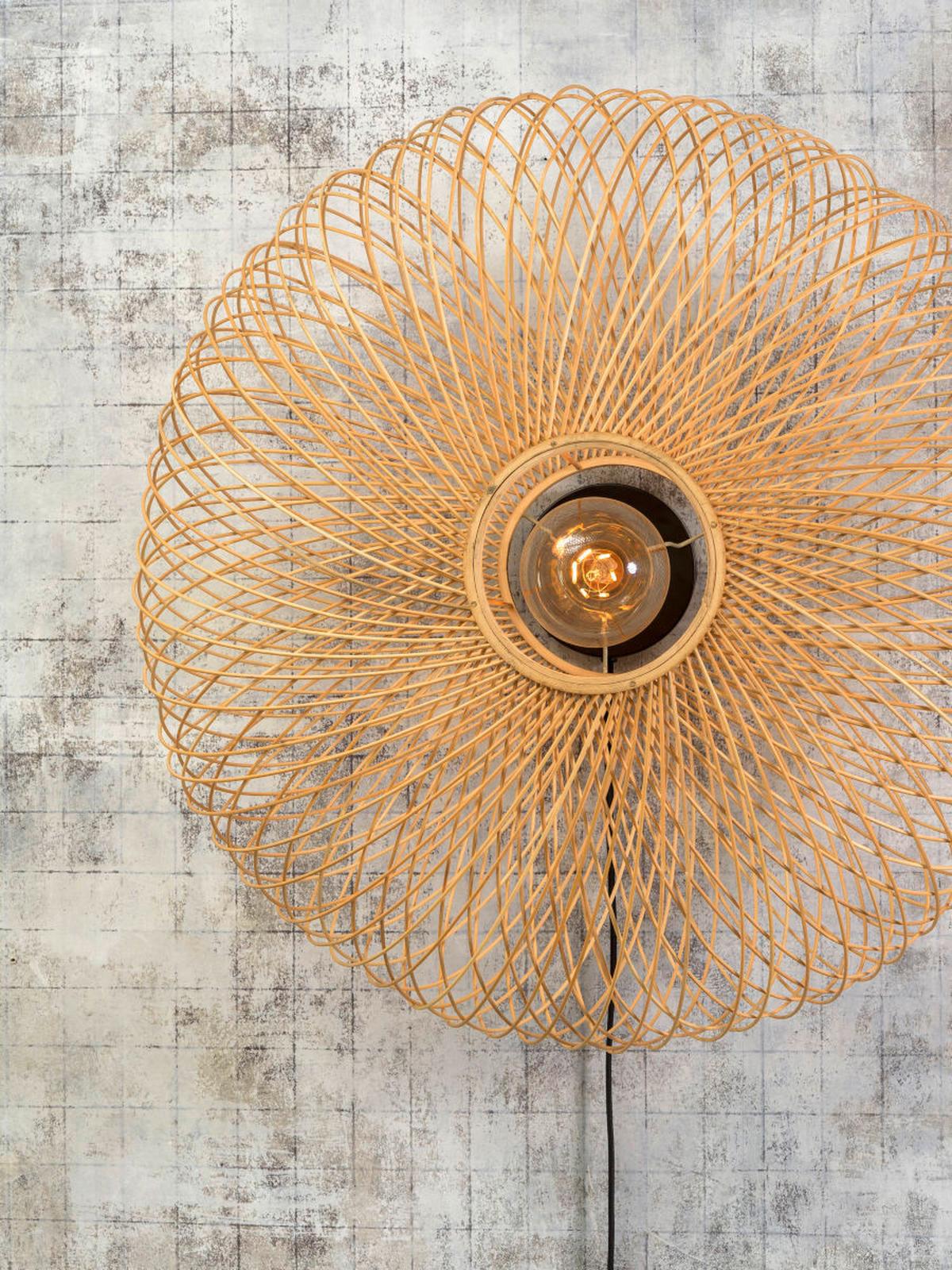 Wandleuchte Cango 1-Flammig Bambus Geflochten - Hellbraun, Natur, Naturmaterialien (63/38cm) - Good & Mojo
