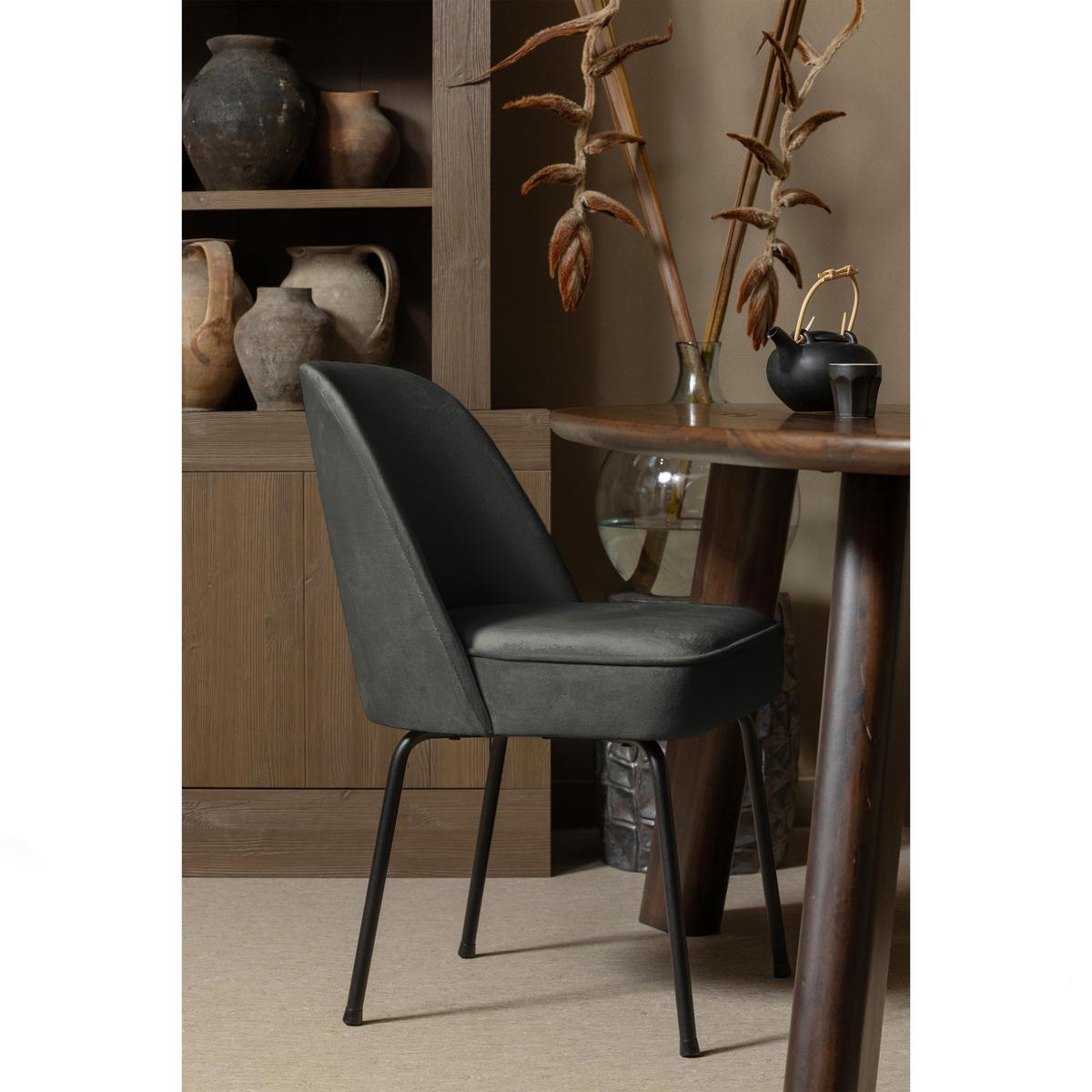 Stuhl-Set Vogue Dunkelgrün B: 50cm - Dunkelgrün/Schwarz, MODERN, Textil/Metall (50/83/57cm) - Livetastic