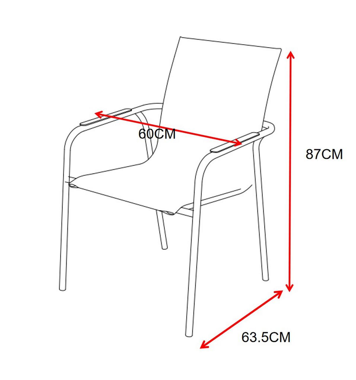 Gartenstuhl Mara - Beige/Grau, MODERN, Textil/Metall (60/87/63,5cm) - Beldano