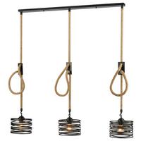 Závěsné svítido ŠxV: 75x100 cm - černá/přírodní barvy, Moderní, kov/přírodní materiály (75/100cm) - Modern Living